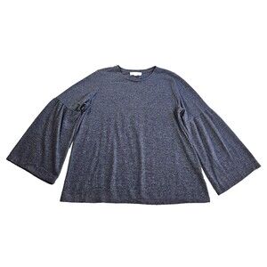 Michael Kors  Pullover Sweater Bell Flare Sleeve Womens XL Gray Boho Bohemian